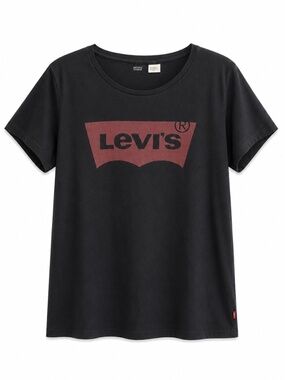 Levi's Black Vintage Wash Tee w Red Batwing Logo – Size Large EUC